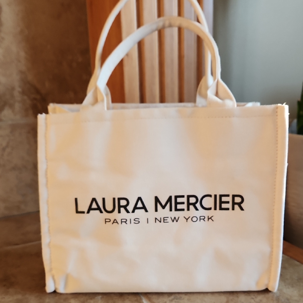 Laura Mercier Small White Tote Bag